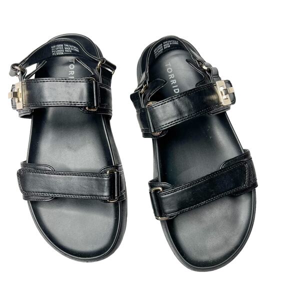 Torrid Black Turnlock Gladiator Sandals WW Chunky Band Shoes Size 9WW Extra Wide - Picture 4 of 11